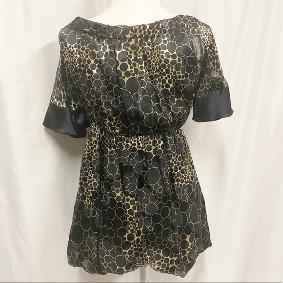 Marisa K Black & Gold Bubble Hem Silk Mini Dress - Picture 8 of 14